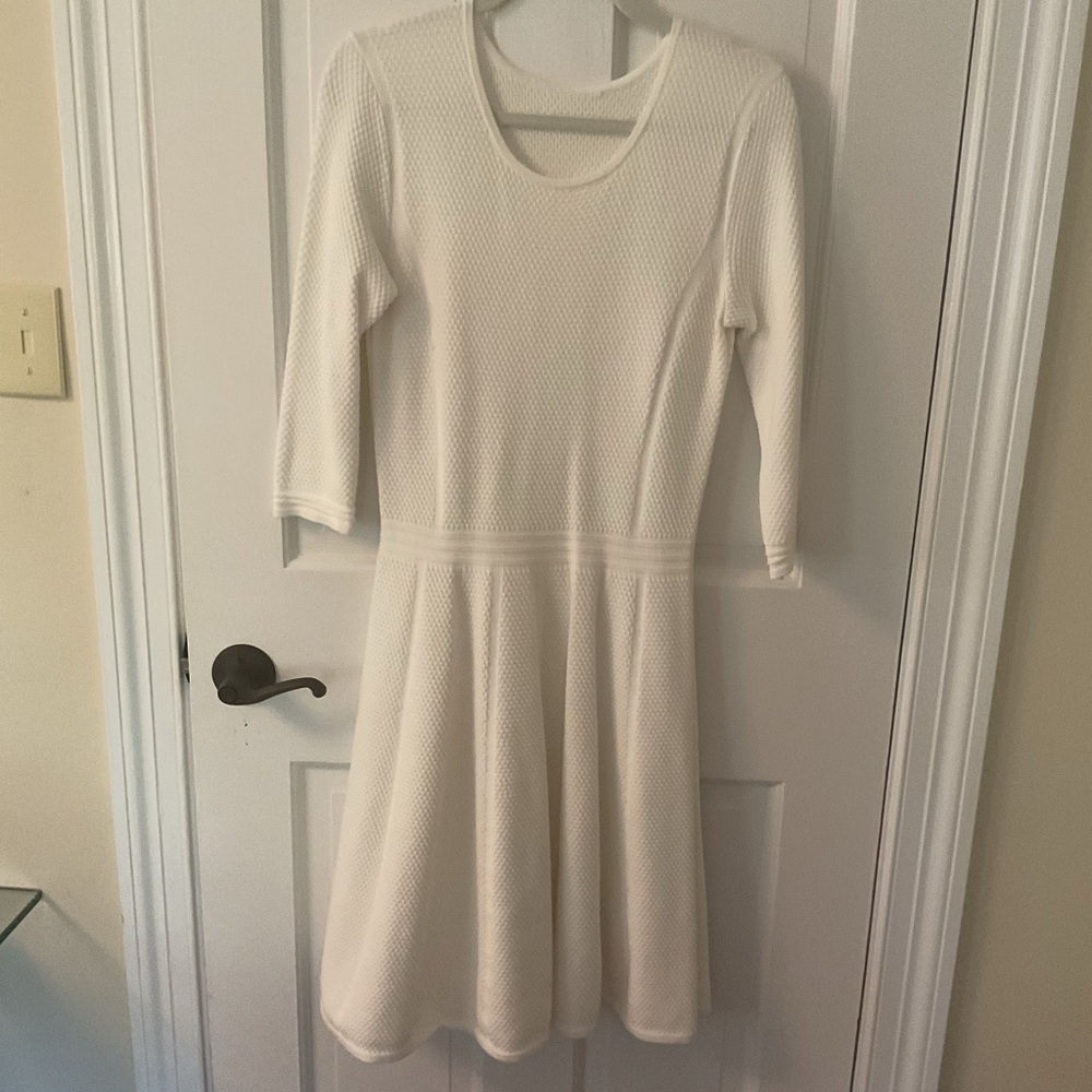 Hugo Boss White Textured Dress